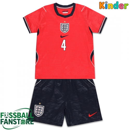 England Declan Rice #4 Replik Auswärtstrikot Kinder WM 2026 Kurzarm (+ Kurze Hosen)